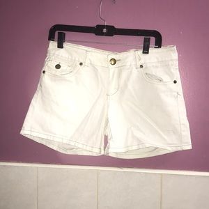 White denim shorts